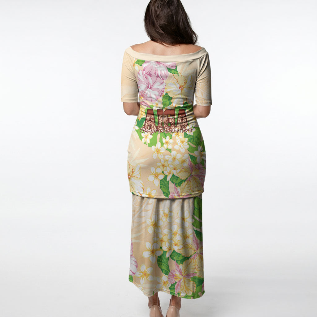 Samoa AIGA Floral Theme Puletasi Always In God's Arms LT7 - Polynesian Pride