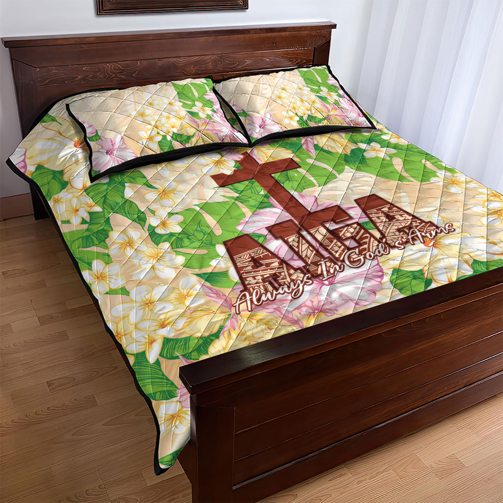 Samoa AIGA Floral Theme Quilt Bed Set Always In God's Arms LT7 - Polynesian Pride