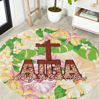 Samoa AIGA Floral Theme Round Carpet Always In God's Arms LT7 Multicolor - Polynesian Pride