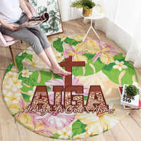Samoa AIGA Floral Theme Round Carpet Always In God's Arms LT7 - Polynesian Pride