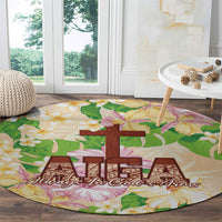 Samoa AIGA Floral Theme Round Carpet Always In God's Arms LT7 - Polynesian Pride