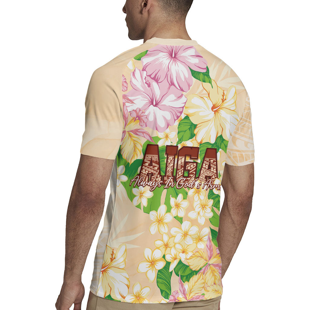 Samoa AIGA Floral Theme Rugby Jersey Always In God's Arms LT7 - Polynesian Pride