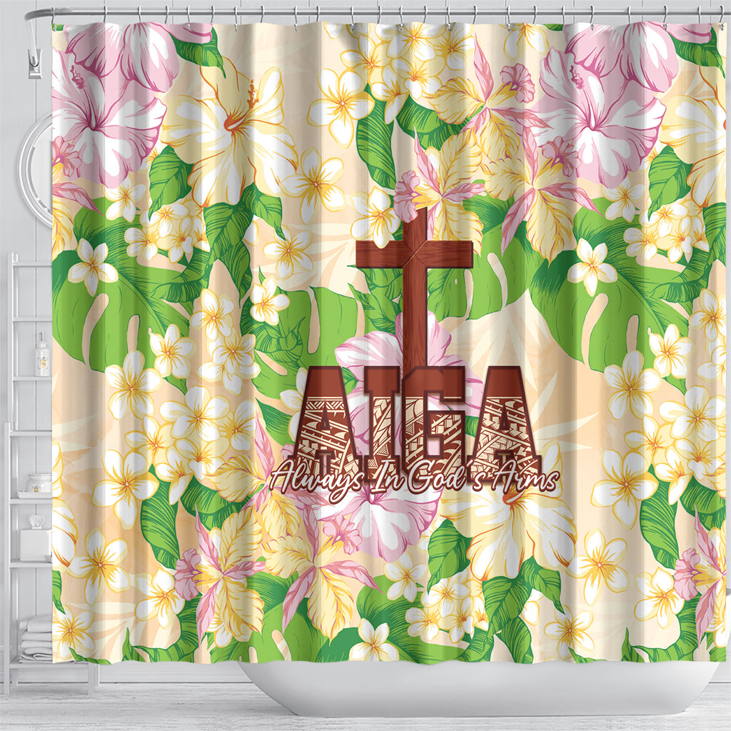 Samoa AIGA Floral Theme Shower Curtain Always In God's Arms LT7 - Polynesian Pride