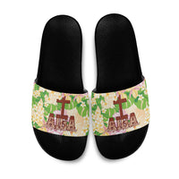 Samoa AIGA Floral Theme Slide Sandals Always In God's Arms LT7 Multicolor - Polynesian Pride