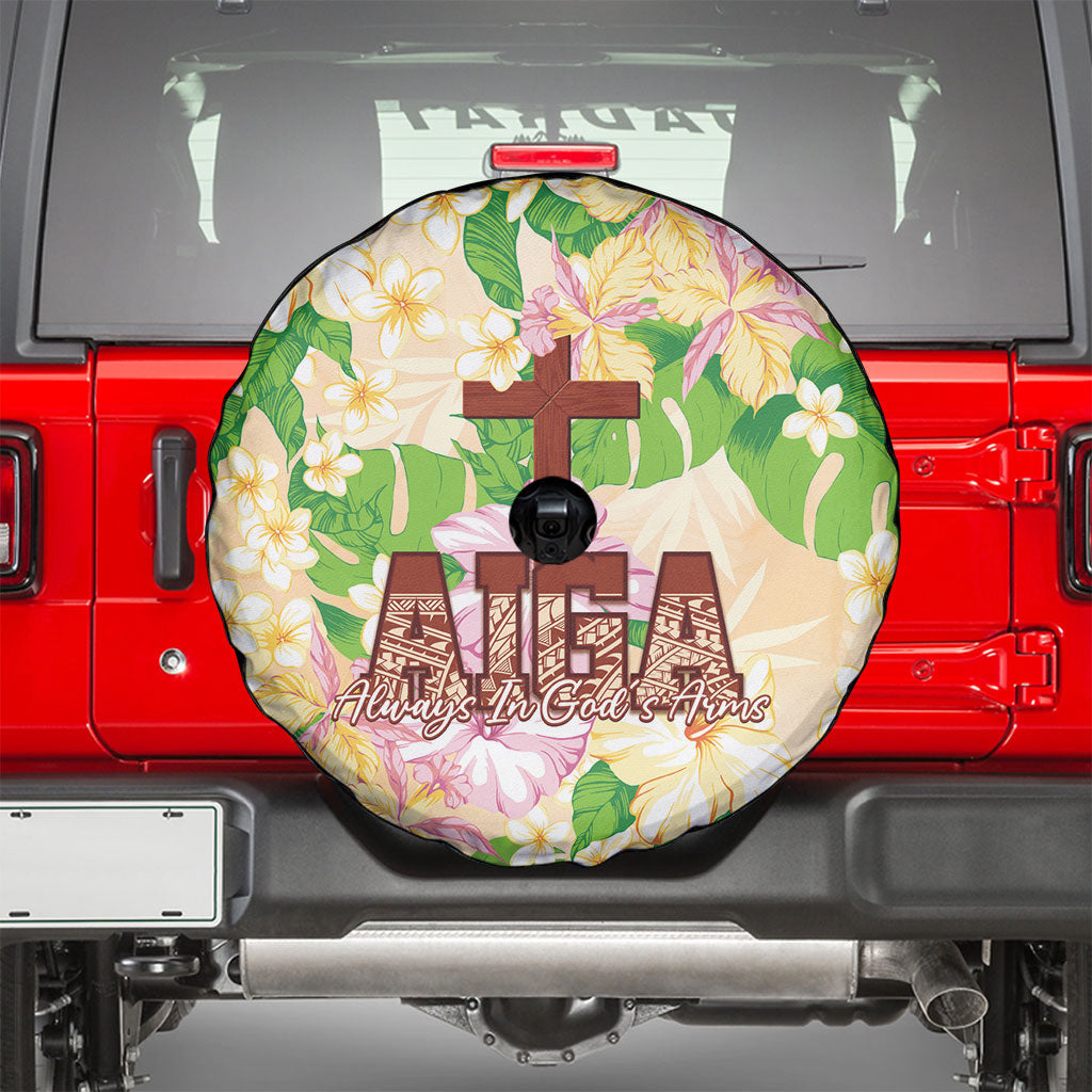 Samoa AIGA Floral Theme Spare Tire Cover Always In God's Arms LT7 - Polynesian Pride