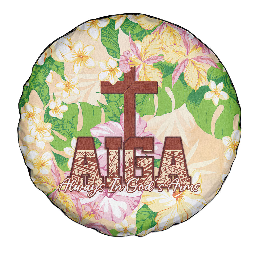 Samoa AIGA Floral Theme Spare Tire Cover Always In God's Arms LT7 - Polynesian Pride