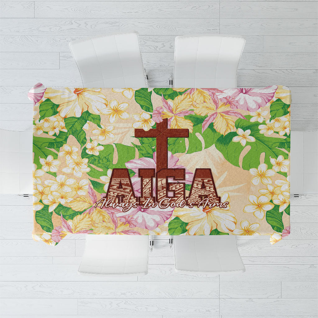 Samoa AIGA Floral Theme Tablecloth Always In God's Arms