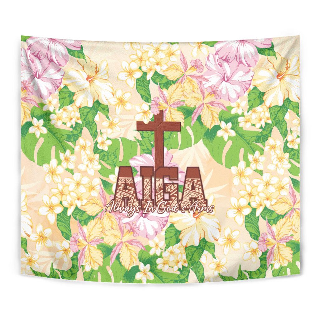 Samoa AIGA Floral Theme Tapestry Always In God's Arms LT7 - Polynesian Pride