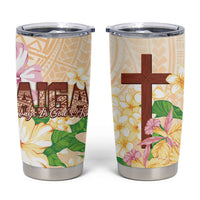 Samoa AIGA Floral Theme Tumbler Cup Always In God's Arms LT7 Multicolor - Polynesian Pride