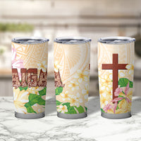 Samoa AIGA Floral Theme Tumbler Cup Always In God's Arms LT7 - Polynesian Pride