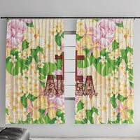 Samoa AIGA Floral Theme Window Curtain Always In God's Arms LT7 With Hooks Multicolor - Polynesian Pride