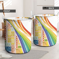 Pasifika Samoa Siapo Malu Tattoo Inspired Laundry Basket Fa'afafine Rainbow Theme