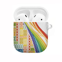 Pasifika Samoa Siapo Malu Tattoo Inspired AirPods Case Fa'afafine Rainbow Theme LT7 Multicolor - Polynesian Pride