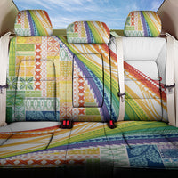 Pasifika Samoa Siapo Malu Tattoo Inspired Back Car Seat Cover Fa'afafine Rainbow Theme LT7 One Size Multicolor - Polynesian Pride