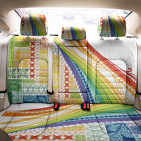 Pasifika Samoa Siapo Malu Tattoo Inspired Back Car Seat Cover Fa'afafine Rainbow Theme LT7 - Polynesian Pride