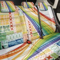 Pasifika Samoa Siapo Malu Tattoo Inspired Back Car Seat Cover Fa'afafine Rainbow Theme LT7 - Polynesian Pride