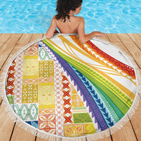 Pasifika Samoa Siapo Malu Tattoo Inspired Beach Blanket Fa'afafine Rainbow Theme