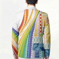 Pasifika Samoa Siapo Malu Tattoo Inspired Blazer Fa'afafine Rainbow Theme