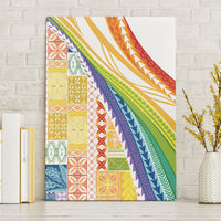 Pasifika Samoa Siapo Malu Tattoo Inspired Canvas Wall Art Fa'afafine Rainbow Theme LT7 Without Frame Multicolor - Polynesian Pride