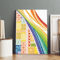 Pasifika Samoa Siapo Malu Tattoo Inspired Canvas Wall Art Fa'afafine Rainbow Theme LT7 - Polynesian Pride