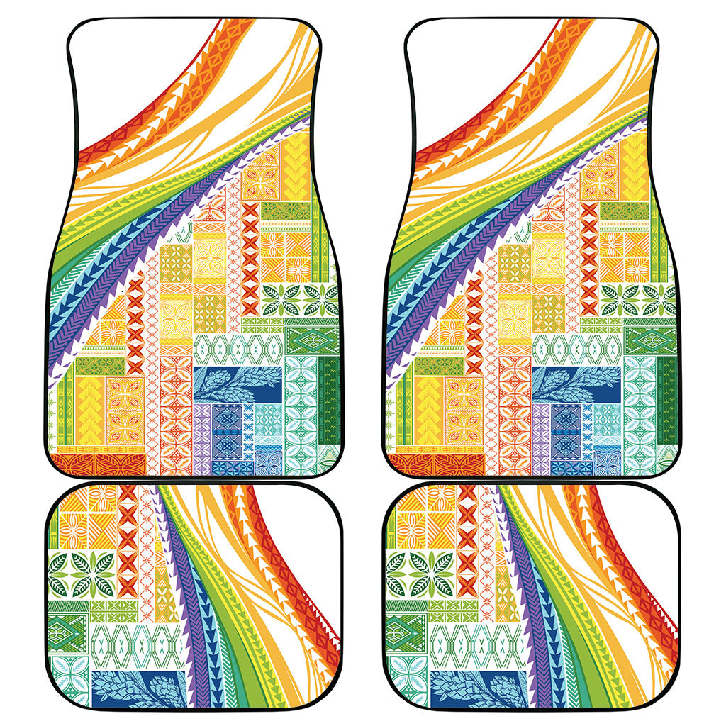 Pasifika Samoa Siapo Malu Tattoo Inspired Car Mats Fa'afafine Rainbow Theme LT7 - Polynesian Pride