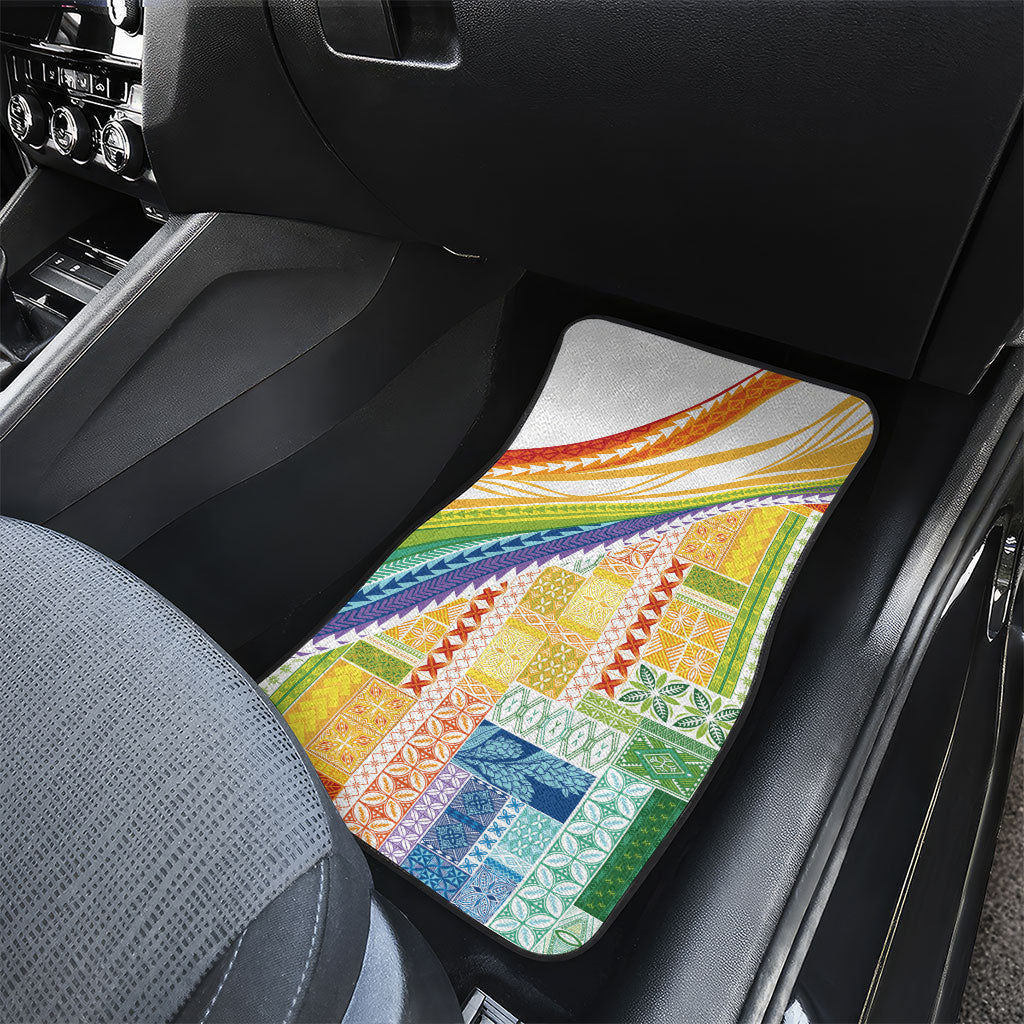 Pasifika Samoa Siapo Malu Tattoo Inspired Car Mats Fa'afafine Rainbow Theme LT7 - Polynesian Pride