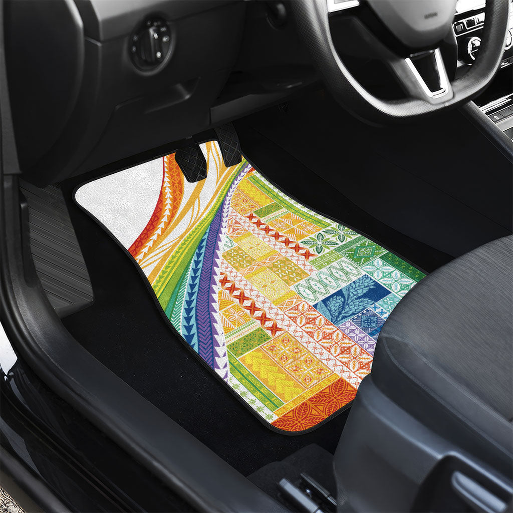 Pasifika Samoa Siapo Malu Tattoo Inspired Car Mats Fa'afafine Rainbow Theme LT7 - Polynesian Pride