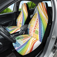 Pasifika Samoa Siapo Malu Tattoo Inspired Car Seat Cover Fa'afafine Rainbow Theme LT7 - Polynesian Pride