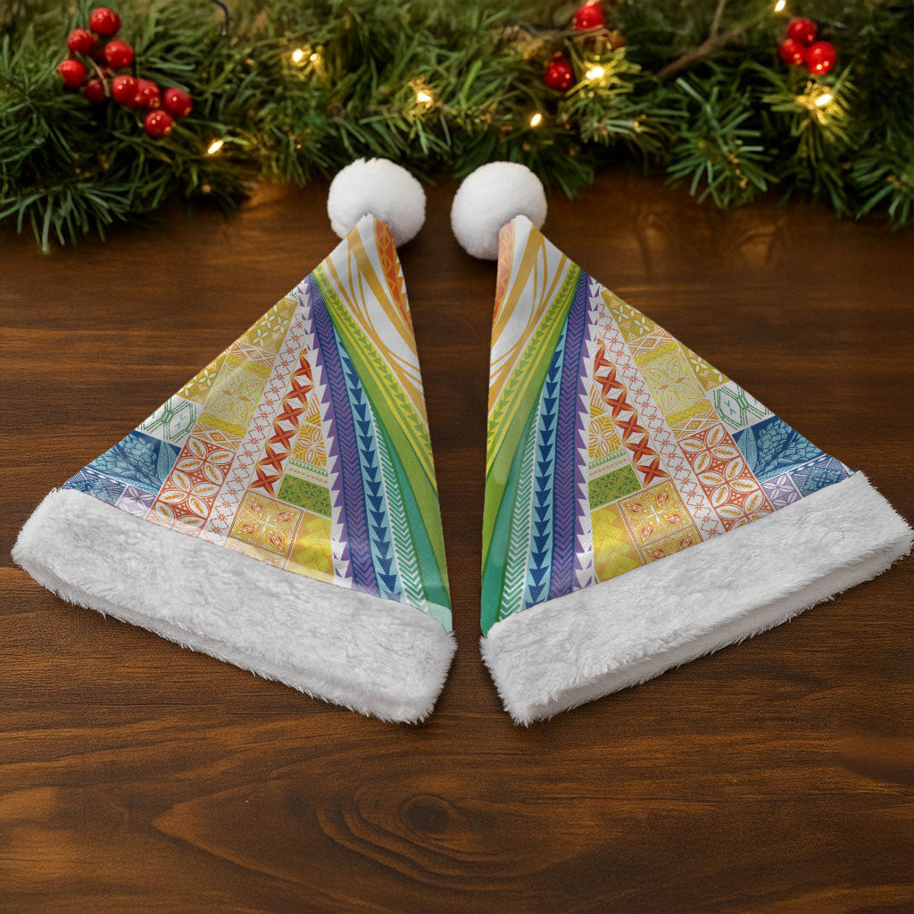 Pasifika Samoa Siapo Malu Tattoo Inspired Christmas Santa Hat Fa'afafine Rainbow Theme LT7 - Polynesian Pride