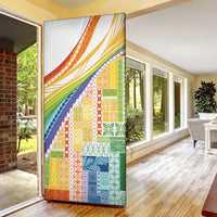 Pasifika Samoa Siapo Malu Tattoo Inspired Door Cover Fa'afafine Rainbow Theme LT7 - Polynesian Pride