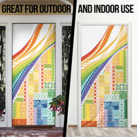 Pasifika Samoa Siapo Malu Tattoo Inspired Door Cover Fa'afafine Rainbow Theme LT7 - Polynesian Pride