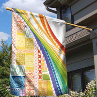 Pasifika Samoa Siapo Malu Tattoo Inspired Garden Flag Fa'afafine Rainbow Theme LT7 - Polynesian Pride