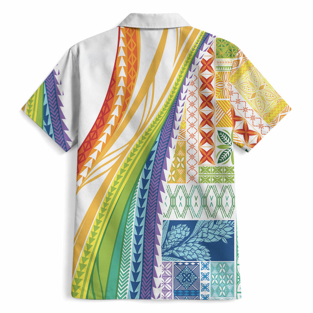 Pasifika Samoa Siapo Malu Tattoo Inspired Hawaiian Shirt Fa'afafine Rainbow Theme LT7 - Polynesian Pride
