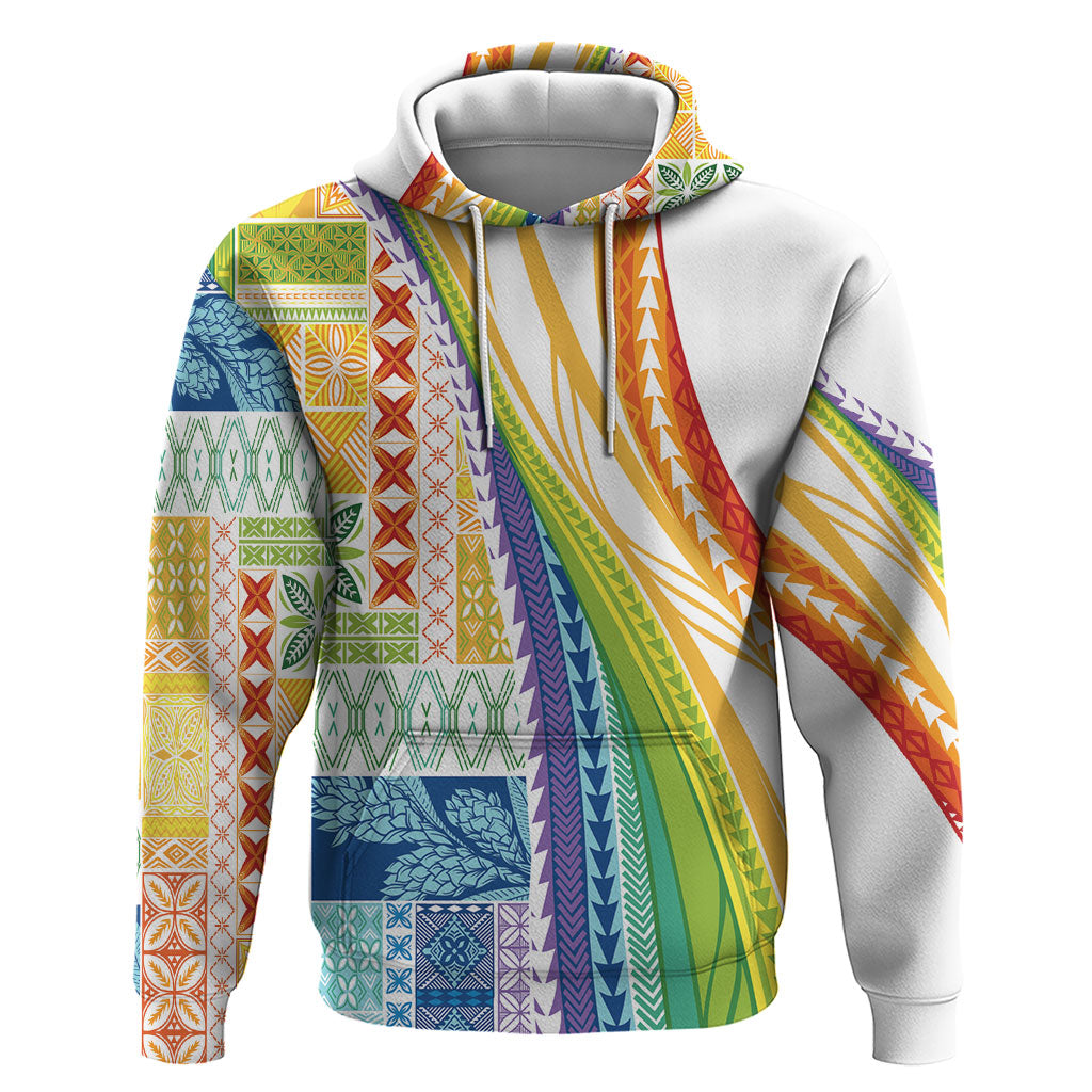 Pasifika Samoa Siapo Malu Tattoo Inspired Hoodie Fa'afafine Rainbow Theme