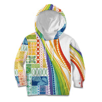 Pasifika Samoa Siapo Malu Tattoo Inspired Kid Hoodie Fa'afafine Rainbow Theme LT7 Hoodie Multicolor - Polynesian Pride
