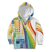 Pasifika Samoa Siapo Malu Tattoo Inspired Kid Hoodie Fa'afafine Rainbow Theme LT7 Zip Hoodie Multicolor - Polynesian Pride