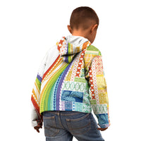 Pasifika Samoa Siapo Malu Tattoo Inspired Kid Hoodie Fa'afafine Rainbow Theme LT7 - Polynesian Pride