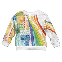 Pasifika Samoa Siapo Malu Tattoo Inspired Kid Ugly Christmas Sweater Fa'afafine Rainbow Theme LT7 Kid Multicolor - Polynesian Pride