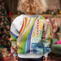 Pasifika Samoa Siapo Malu Tattoo Inspired Kid Ugly Christmas Sweater Fa'afafine Rainbow Theme LT7 - Polynesian Pride