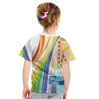 Pasifika Samoa Siapo Malu Tattoo Inspired Kid T Shirt Fa'afafine Rainbow Theme LT7 - Polynesian Pride