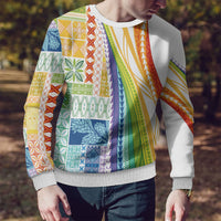 Pasifika Samoa Siapo Malu Tattoo Inspired Ugly Christmas Sweater Fa'afafine Rainbow Theme LT7 - Polynesian Pride