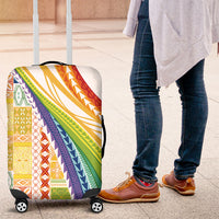 Pasifika Samoa Siapo Malu Tattoo Inspired Luggage Cover Fa'afafine Rainbow Theme LT7 Multicolor - Polynesian Pride