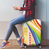 Pasifika Samoa Siapo Malu Tattoo Inspired Luggage Cover Fa'afafine Rainbow Theme LT7 - Polynesian Pride