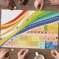 Pasifika Samoa Siapo Malu Tattoo Inspired Puzzle Fa'afafine Rainbow Theme LT7 - Polynesian Pride