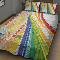 Pasifika Samoa Siapo Malu Tattoo Inspired Quilt Bed Set Fa'afafine Rainbow Theme LT7 - Polynesian Pride