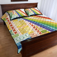 Pasifika Samoa Siapo Malu Tattoo Inspired Quilt Bed Set Fa'afafine Rainbow Theme LT7 - Polynesian Pride