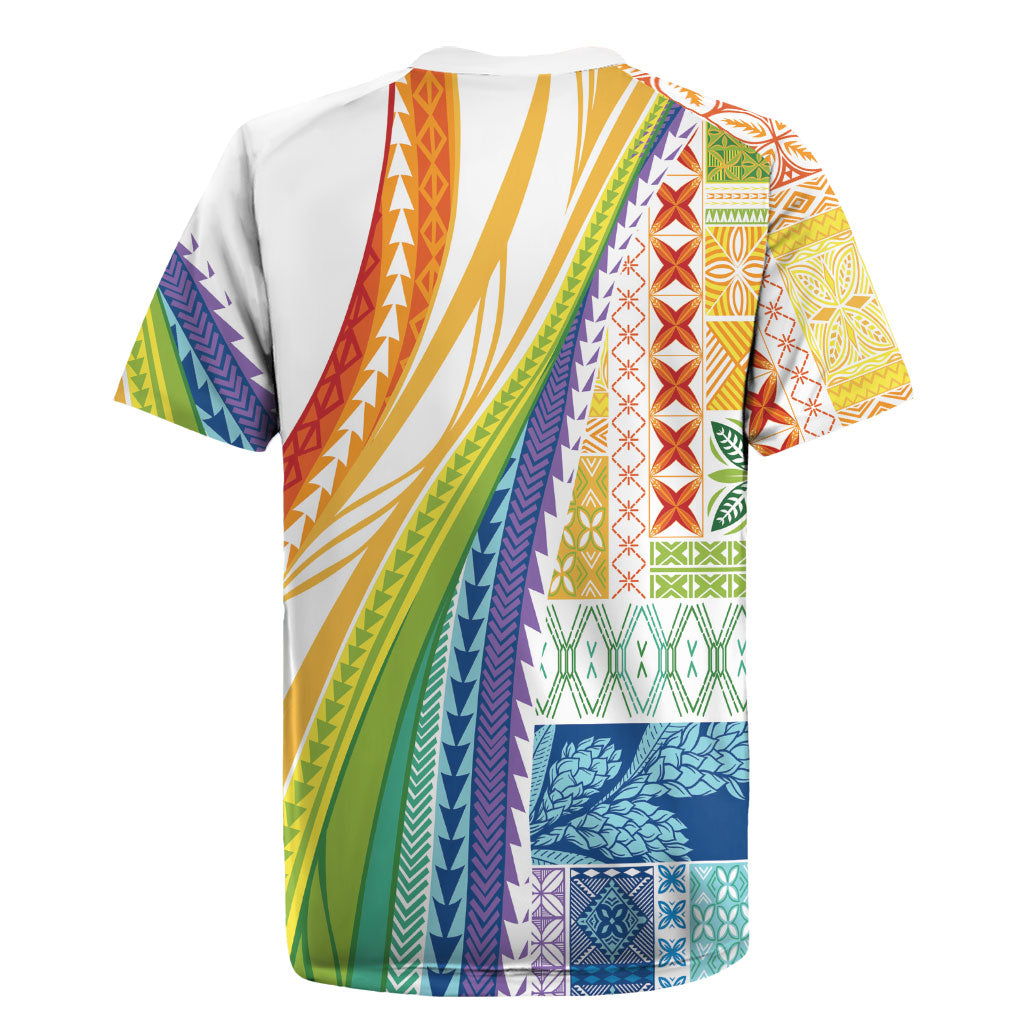 Pasifika Samoa Siapo Malu Tattoo Inspired Rugby Jersey Fa'afafine Rainbow Theme LT7 - Polynesian Pride