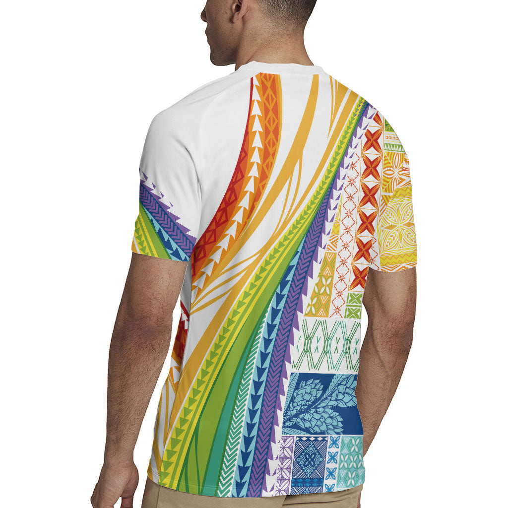 Pasifika Samoa Siapo Malu Tattoo Inspired Rugby Jersey Fa'afafine Rainbow Theme LT7 - Polynesian Pride