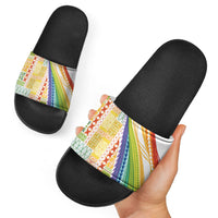 Pasifika Samoa Siapo Malu Tattoo Inspired Slide Sandals Fa'afafine Rainbow Theme LT7 - Polynesian Pride