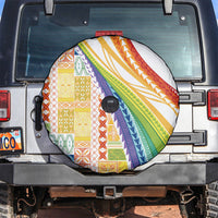 Pasifika Samoa Siapo Malu Tattoo Inspired Spare Tire Cover Fa'afafine Rainbow Theme LT7 Multicolor - Polynesian Pride